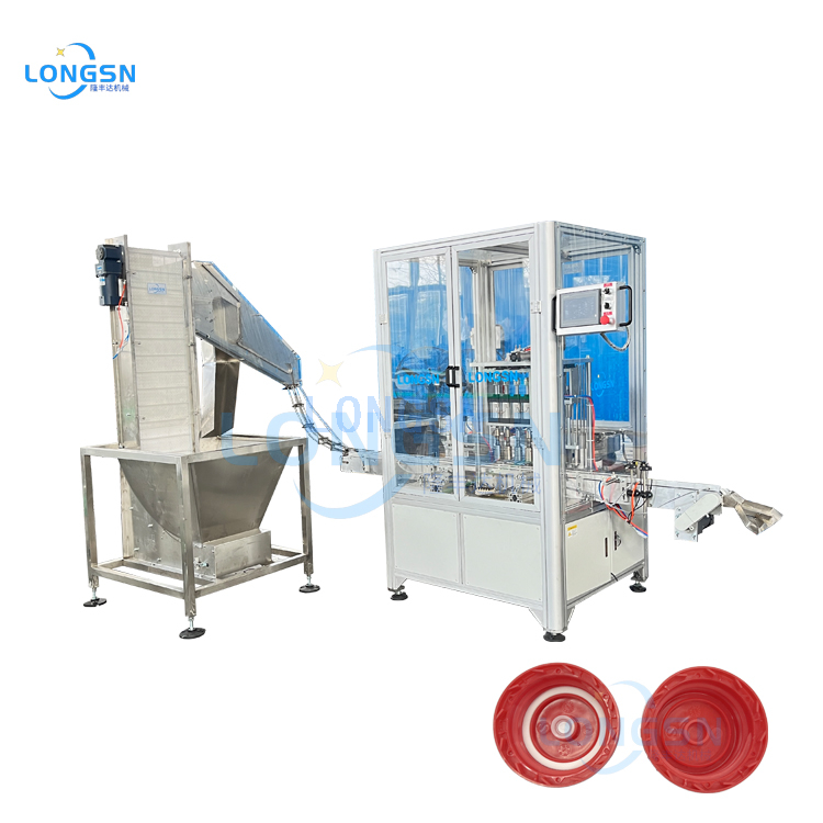 Machine d'assemblage de capuchon d'huile en plastique entièrement automatique Pièces intérieures Insertion Machine de capuchon / wad / liner Machine d'insertion
